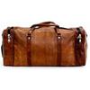Men's Brown Genuine Goat Leather  Travel Luggage Duffle Gym Overnight Bag New