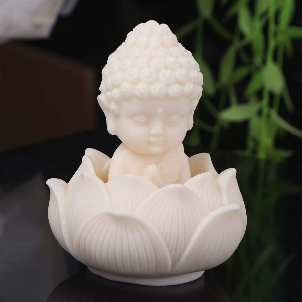 Cute Lotus Tathagata Buddha Statue Q Version Coconut Figurine Buddha Ornaments Car Interior