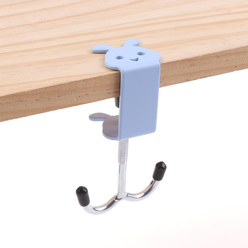 Cute Rabbit Desk Bag Hook Table Side Hanging Hook Adjustable Storage Hooks Headphone Backpack Desk Hanger Punch-Free