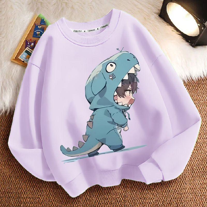 Cute Little Dinosaur Hoodies for Children, Fashionable Long-sleeved Hoodies for Boys and Girls in Spring and Autumn