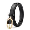 Korean Style Women's Dress with Decorative Belt and Alloy Pin Buckle - Versatile Casual Thin Waistband