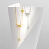 New Arrival Vintage 925 Sterling Silver Necklace Tassel Bowknot with Zirconia Simple Necklace for Women