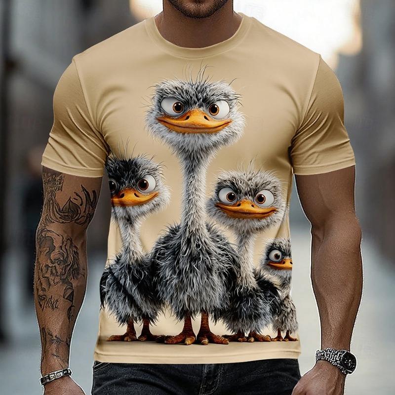 A Men's Personalized Pattern Printed Short-sleeved T-shirt for Comfortable and Breathable Summer Wear