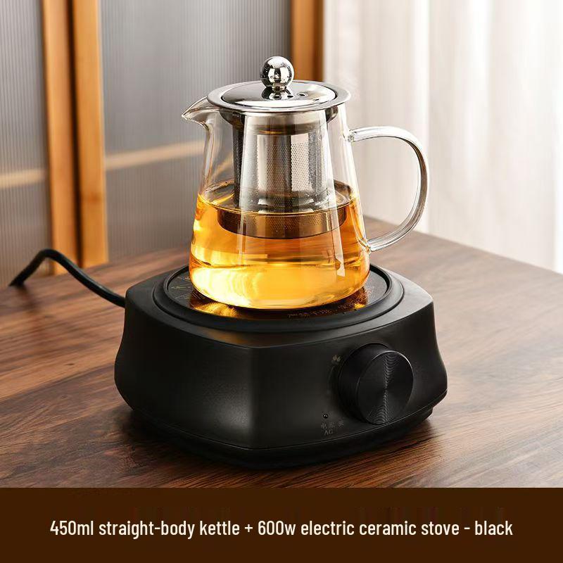 Electric Ceramic Glass Teapot Stove - Compact Heating Tea Set