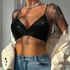 Rhinestone Fishnet Glitter Top Mesh Rhinestone Fishnet Cover Ups  Party