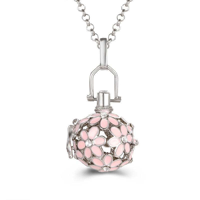 Popular Multi Styles Hollow Vintage Necklace Jewelry Music Ball Pregnancy Bell Necklace Aroma Essential Oil Locket Pendant