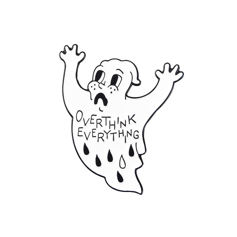 Creative Ghost Brooch: Personality Design with Raised Hand - Trendy Clothing Accessory