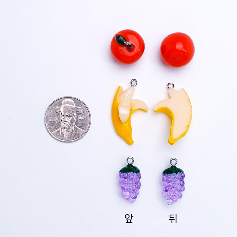 Acrylic Grape Apple Banana Fruit Keychain Accessory Supplies