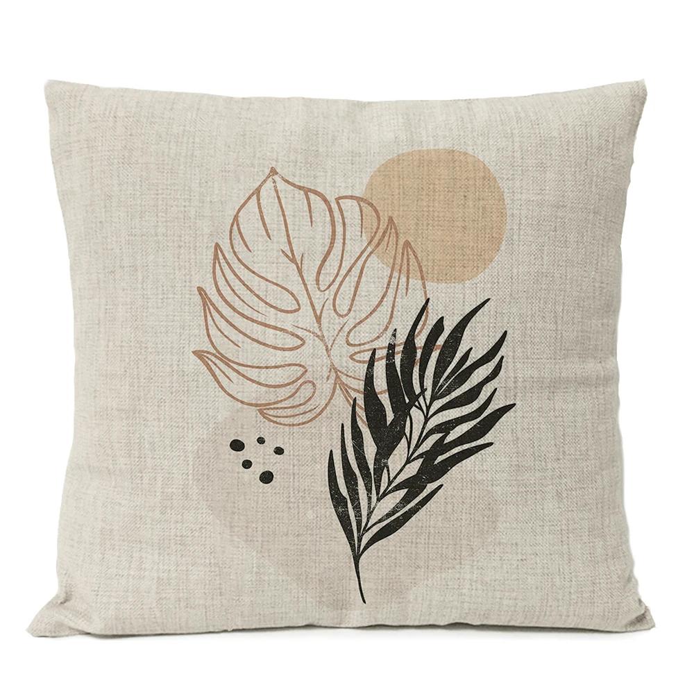 Boho Bohemia Geometric Floral Pillow Cover Leaves Cushion Sun Moon Throw Linen Pillowcase Home Decorative Decor Sofa Cushions