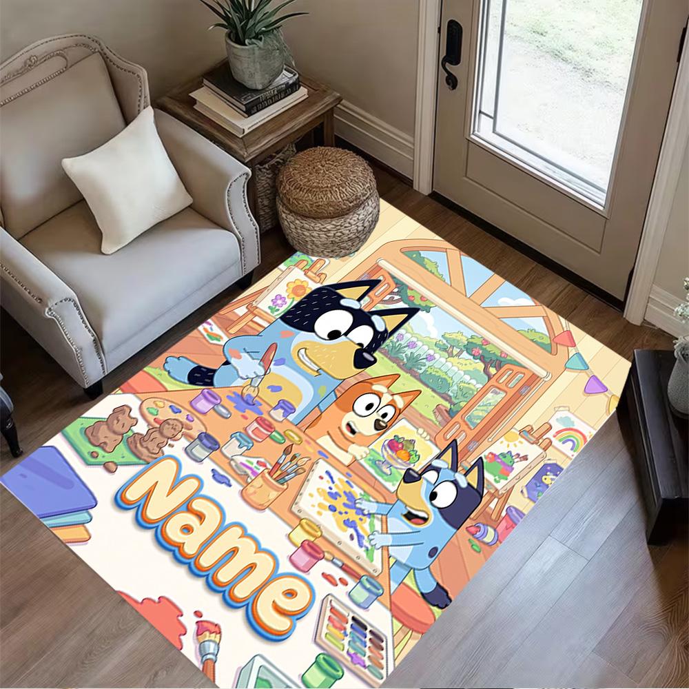 Rainbow Friends Customizable Name Floor Rug Office Rug Design for Game Room Foyer Dormitory Study room Anti-slip Rug Decorate Offices