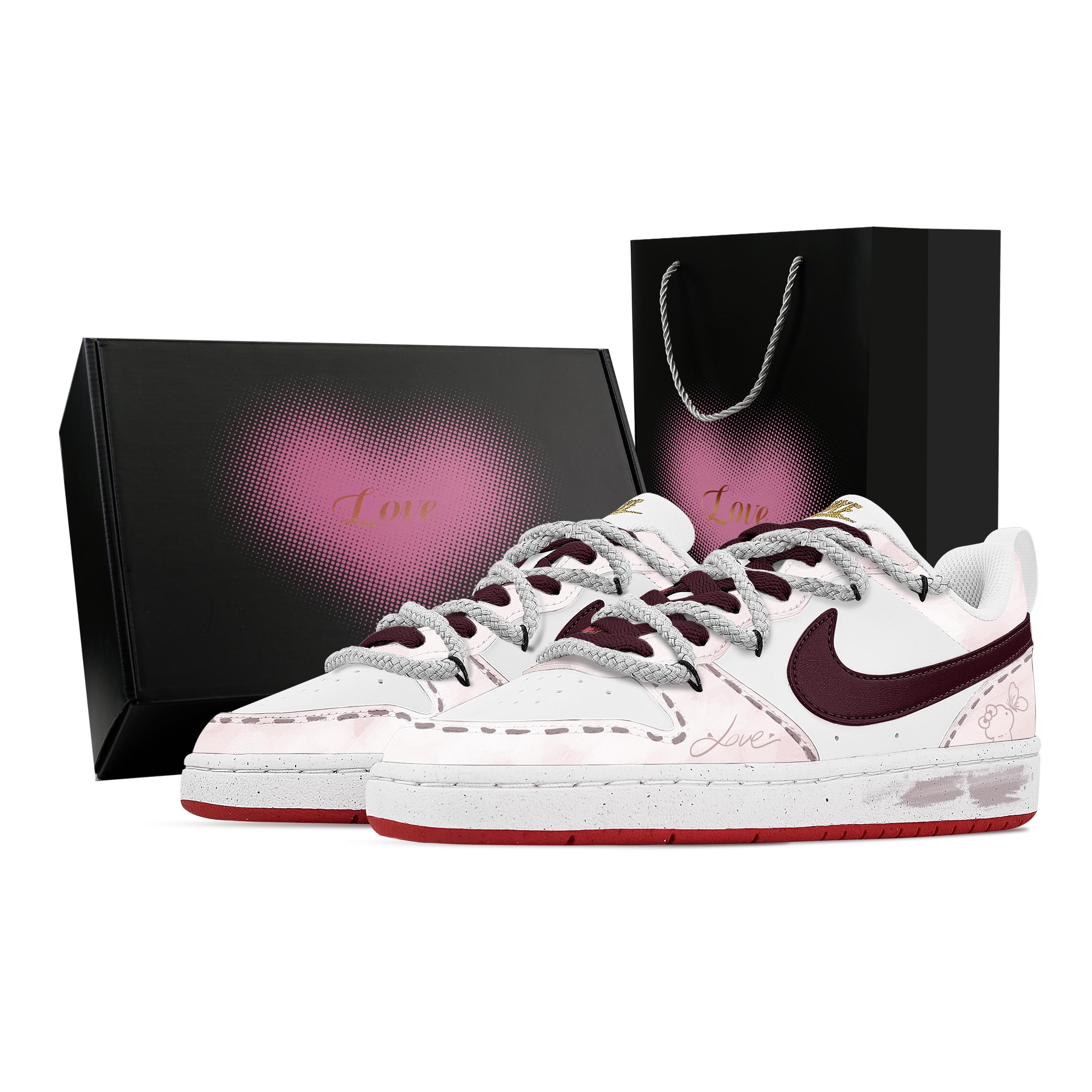 

Nike Court Borough Butterfly Kiss, Heart Box Abrasion Resistant Slip Resistant Low top Skateboard Shoes Unisex DV5456-137(Team529--) 36