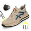 Mesh Breathable Safety Shoes Flats Steel Toe Sneaker Men Outdoor Work Safety Boots Construction Work Shoes Male Anti-stab Shoes
