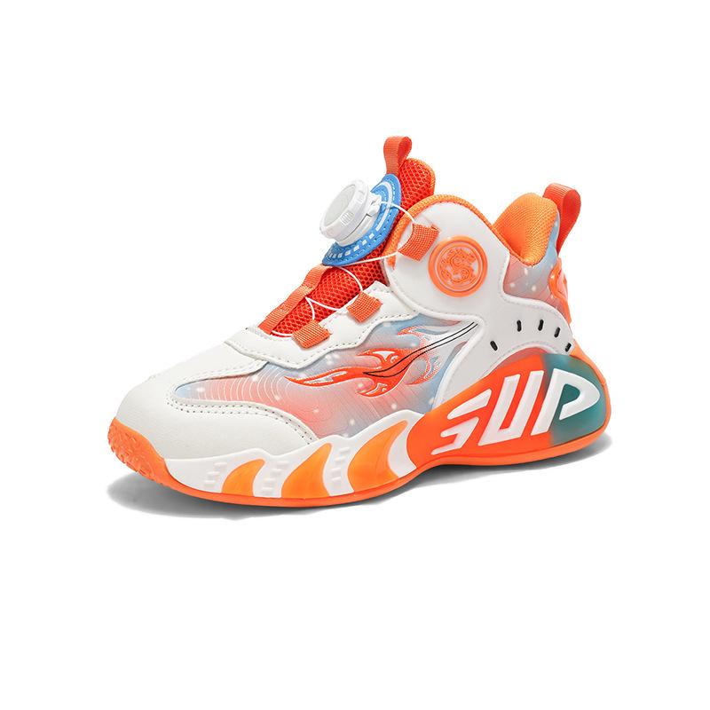 Boys' Shock-Absorbing Leather Basketball Shoes | Non-Slip, Lightweight Sports Sneakers for Big Kids, Fall/Winter 2025