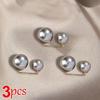 3/6Pcs Double Pearl Brooch Pins Anti-fade Exquisite Elegant Brooches for Women Sweater Cardigan Clip Coat Summer Dress Jewelry