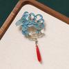 Chinese imitation burnt blue point green brooch women's retro temperament pin classical cheongsam placket corsage accessories
