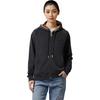 Damen Letter Grafik Baumwollmischung Reißverschluss Hoodie Schwarz 80615541