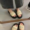 Thick-soled heightening cool slippers for women's wear new summer fashion with skirt one-word drag casual beach sandals