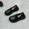 Loafers Black Leather Shoes Soft Soled Casual Women's Shoes with Soft Soles