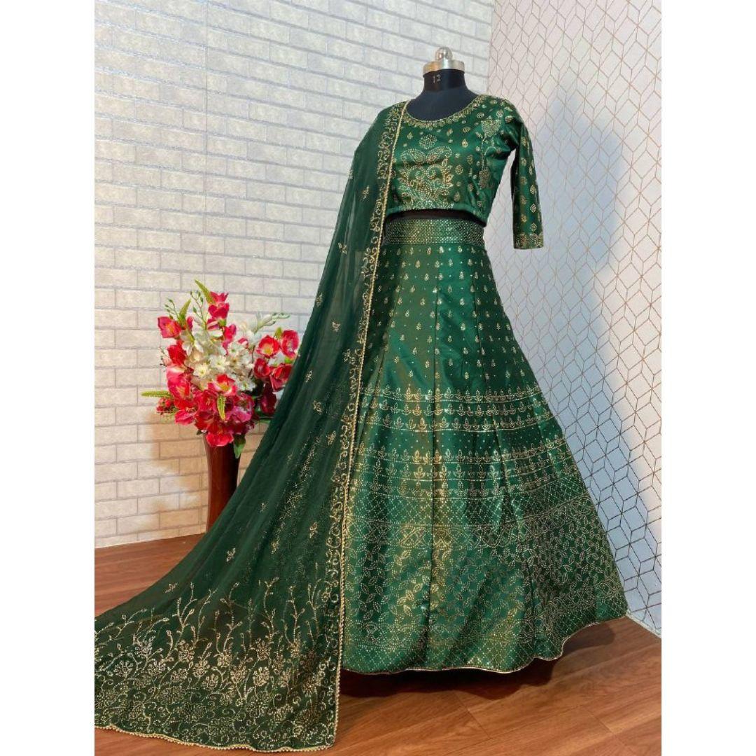 

Новая привлекательная и сильно вышитая лехенга с блузкой и дупаттой. (чоли)