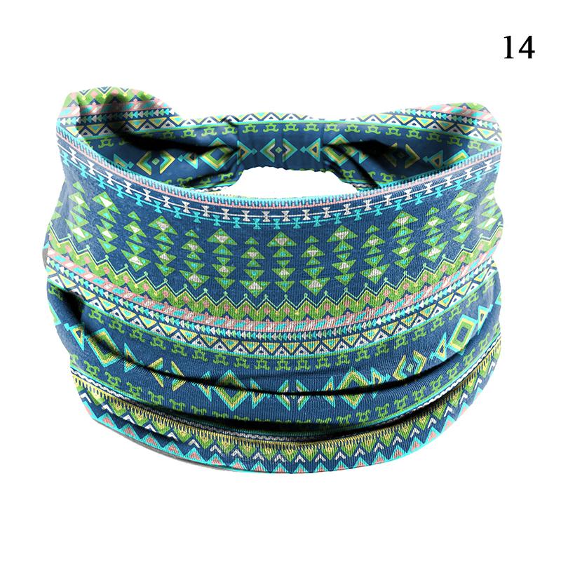 Damen Haarband Stirnband Bohemian Sport Yoga Bandage Elastisch Mädchen Breites Stirnband Print Breites Kopfband Kopfschmuck Haarband Damen