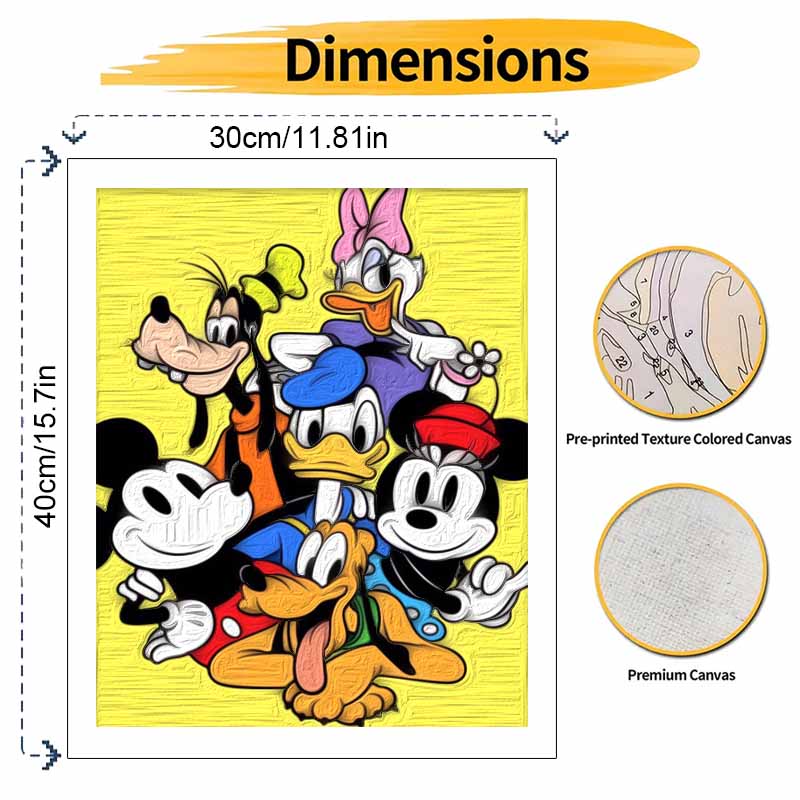 Disney Mickey Mouse Friends digital oil painting diy coloring handpainted handpainted filling home decoration gift canvas wall art