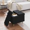 Storage Ottoman with Cushion Black 60 x 60 x 45 cm Fabric
