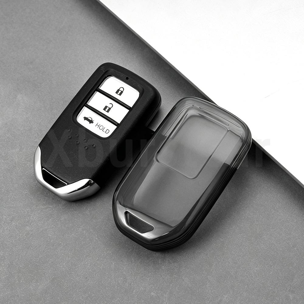 Transparent TPU Auto Shell Fob For Honda CRV CR-V Fit Civic Accord HR-V HRV City Odyssey XR-V Car Key Case Cover Accessories