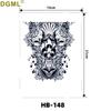 Geisha Skull Flower Tattoo Stickers: Halloween Arm & Face Ghost Designs