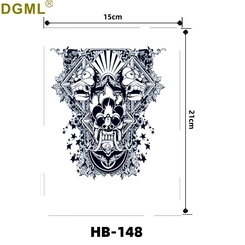 Geisha Skull Flower Tattoo Stickers: Halloween Arm & Face Ghost Designs