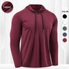 Herren Athletik Hoodie Schnelltrocknend Mit Kapuze Fitness Oberteil Slim Fit Langarm Trainings Pullover Laufshirt für Fitnessstudio Joggen Training