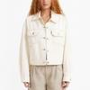 Levis SS23 Cool Series Solid Color Multi-Pocket Denim Jacket Women jackets White A4853-0001