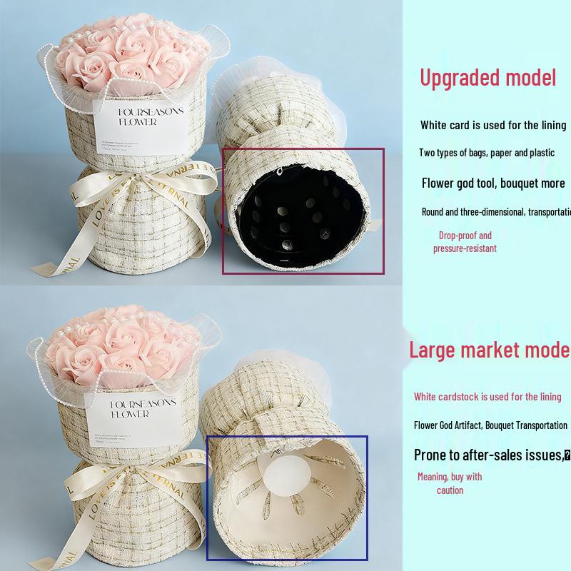 Sunflower Yarn Valentine's Day Soap Flower Bouquet - Graduation & Teacher's Day Gift, French Style Handheld Bouquet