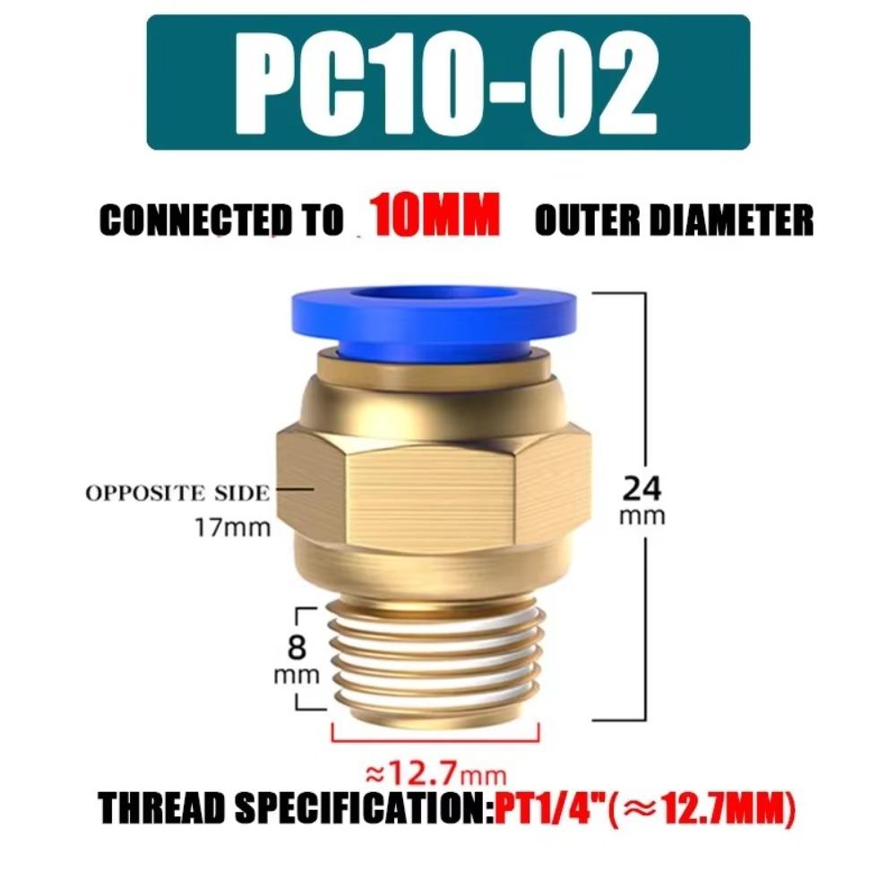 High Quality Brass Pneumatic Fitting PC 4 6 8 10 12MM Multi Size Air Connector Pipe Quick Connectors Pneumatic Systems
