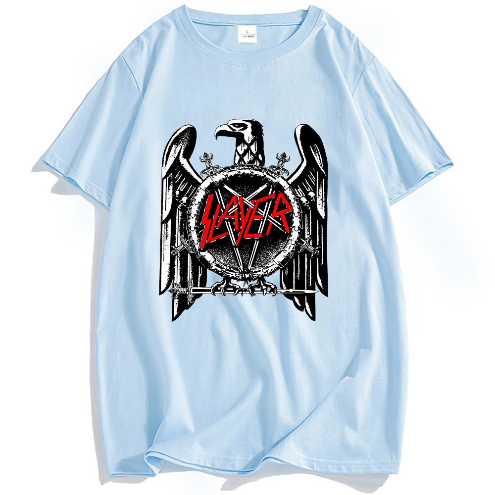 Slayer Eagle Graphic Printing T-shirt Cotton Short Sleeve Casual Male Tshirt O-neck Street Style Unisex Streetwear Men/Women Tee