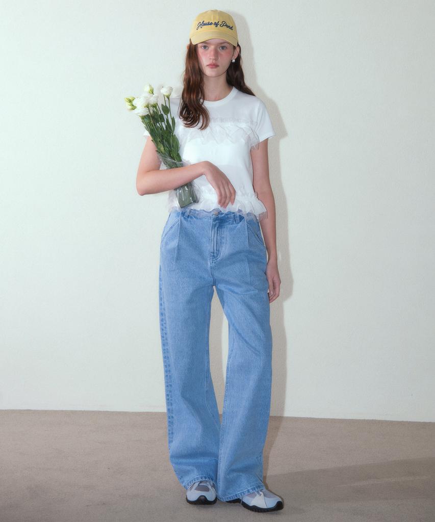 Hauseuobeupondeu Lace Layered Span T Shirt_Ivory
