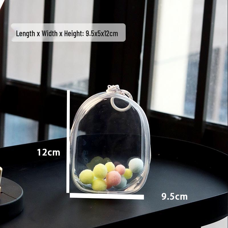 10cm Transparent PVC Bear & Hamster Doll Stroller Bag: Dustproof Outdoor Storage & Display
