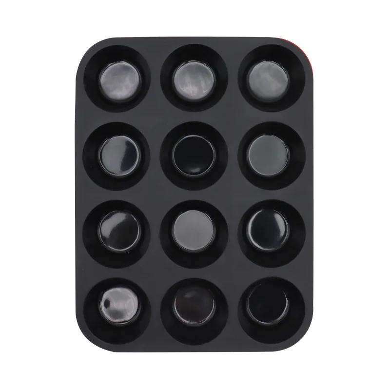 Silicone Muffin Pan 12 Cups Cupcake Tray Non-Stick Silicone Baking Molds For Making Muffin Cakes Cupcake Chocolate Bread Tart