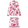 Western Style 2024 Summer New Women Echo Pattern Flower Print Shirts High Waist Skirt 5029154