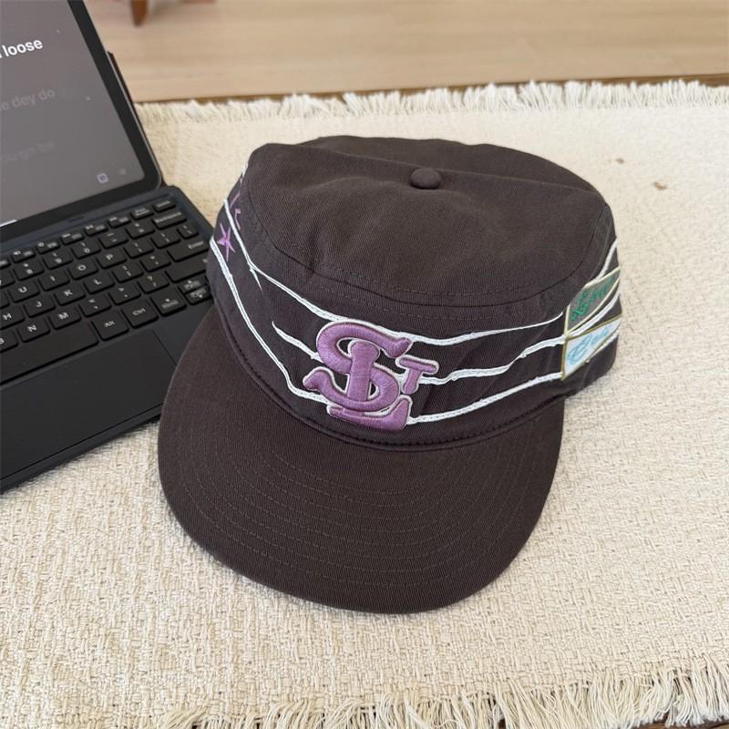 Cappellino da Baseball Unisex a Strisce Ricamato Cotone Visiera Regolabile Cappello Streetwear Moda Casual