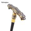 Golden Black Double Head Leopard Walking Stick Decorative Cospaly Party Fashionable Cane Halloween Crosier Cane 92cm
