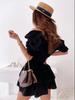 Popular Summer V-Neck Ruffle Dress with Short Sleeves