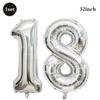 32inch Silver Number Foil Balloons Large Digit 0-9 Helium Globos Happy Birthday Party Decor Wedding Anniversary Graduation 2026