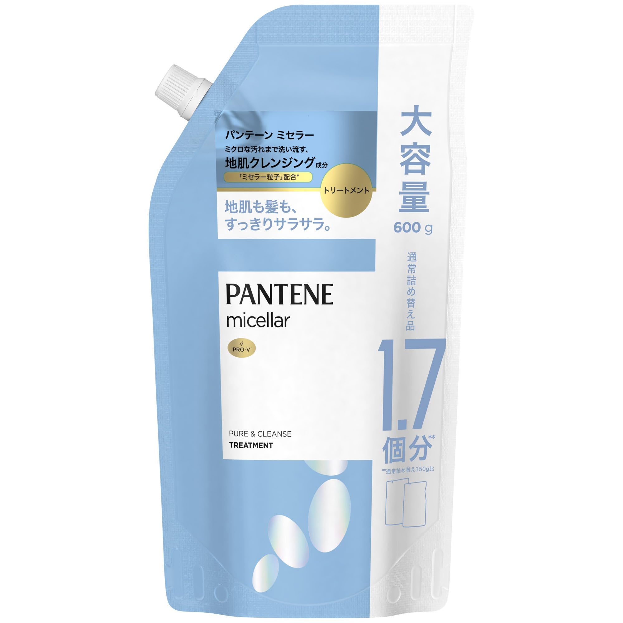 

Сменный блок мицеллярного средства Pantene, большая емкость 600 г, чистое очищение и