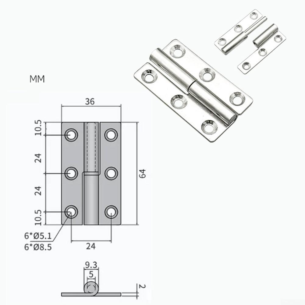 Zawiasy podnoszone. Mały zawias ze złączem przesuwnym ze stali nierdzewnej