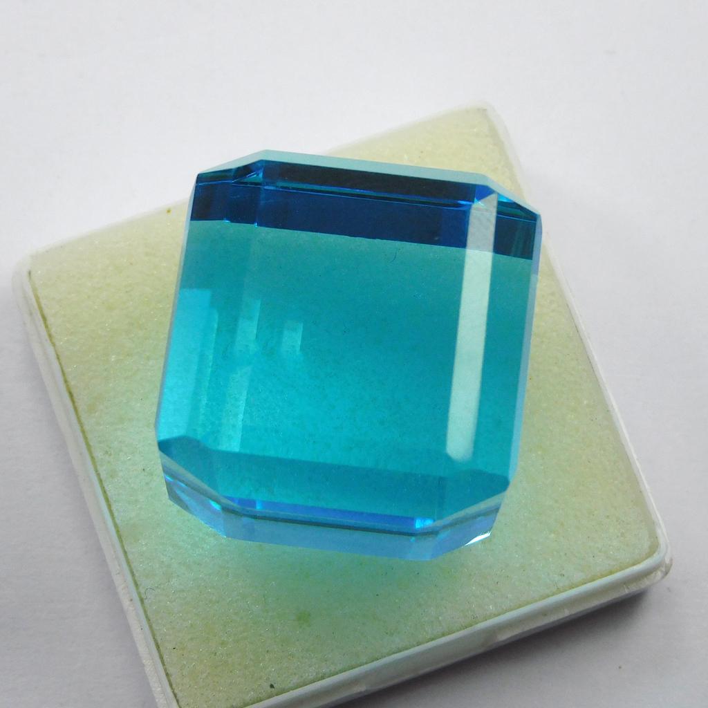 A+ Quality Blue Cube Cut Sapphire 190.30 Ct Lab-Created Loose Gemstone CERTIFIED M-1014-Ra
