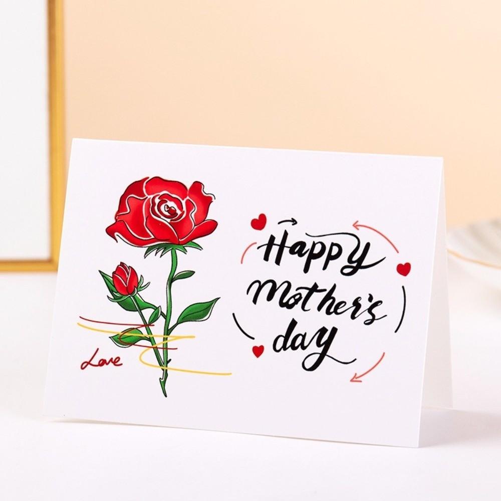 10pcs Floral Pattern Folded Flower Card Folded Design Mother's Day Card Wedding Occasions