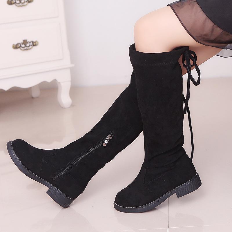 Girls' Korean Style Long Boots - Autumn/Winter 2025 Princess High-Top Children's Shoes