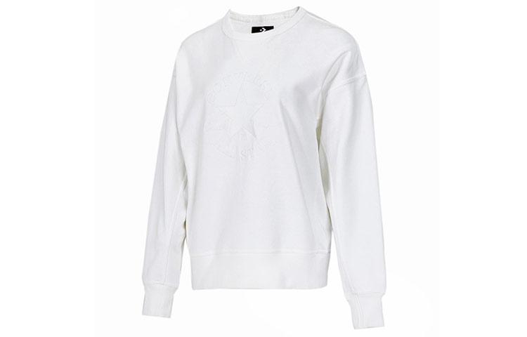 Converse Sweatshirts Women s White Crew Neck Moderate Regular 10019811-A07 L