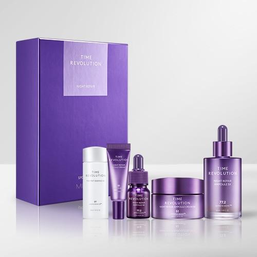 

MISSHA Time Revolution Night Repair 2pcs Set | Probiotic Anti-Aging Ampoule & Cream Kit