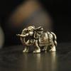 Retro Brass Lucky Elephant Figurine - Copper Artisan Craft for Office Decor